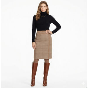 Ralph Lauren Black Label Wool Blend Plaid Skirt Side Zip